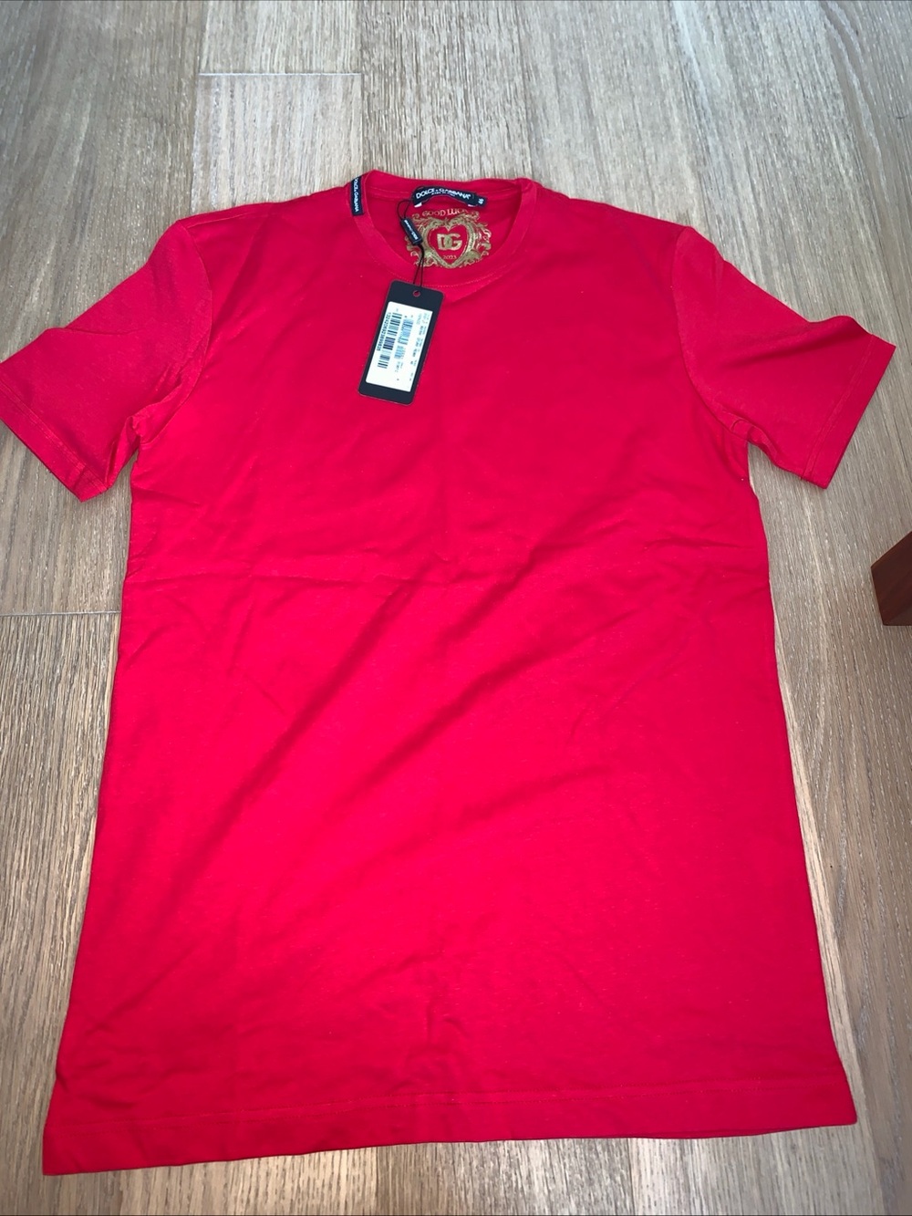 Dolce & Gabbana Red Short-Sleeve Crew Neck Tee